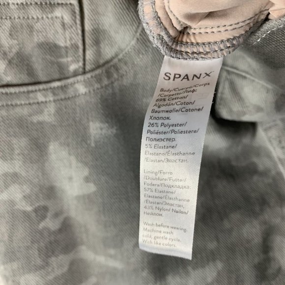 Spanx Jeans Women's Medium Stretch Camo Stonewash Elastic‎ Waist Skinny 7838 - Picture 3 of 8